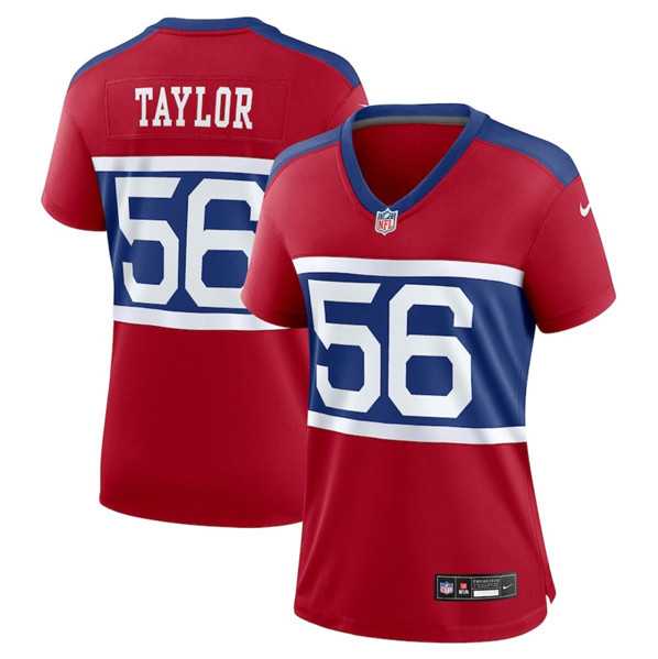 Womens New York Giants #56 Lawrence Taylor Century Red Alternate Vapor Limited Football Stitched Jersey Dzhi->women nfl jersey->Women Jersey